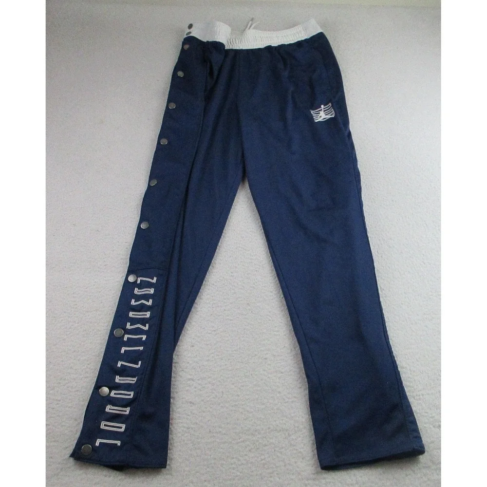 Jordan Pants Mens Large Navy Dri-FIT Snap Button Tear Away Warm Up AH1551-410‎